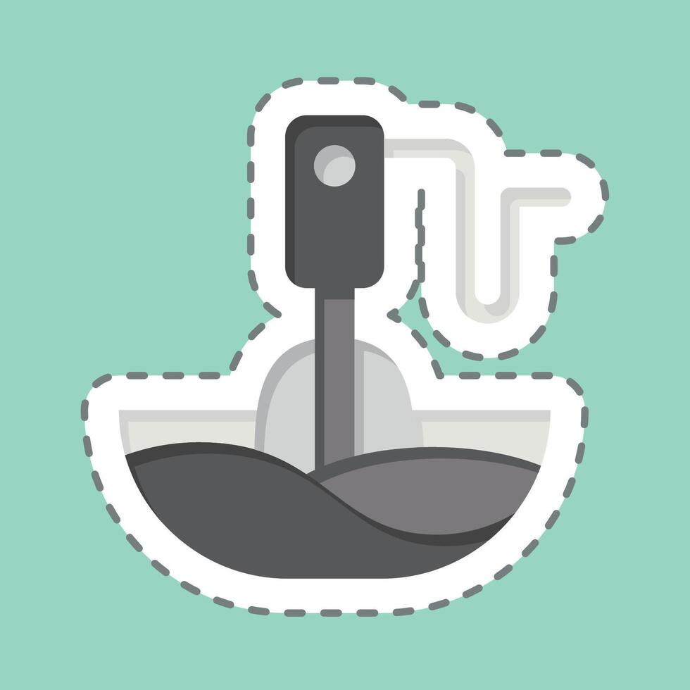 Sticker line cut Hand Blender. related to Kitchen Tool symbol. simple design illustration vector