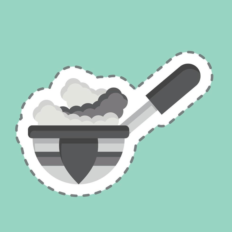 Sticker line cut Spider Strainer. related to Kitchen Tool symbol. simple design illustration vector