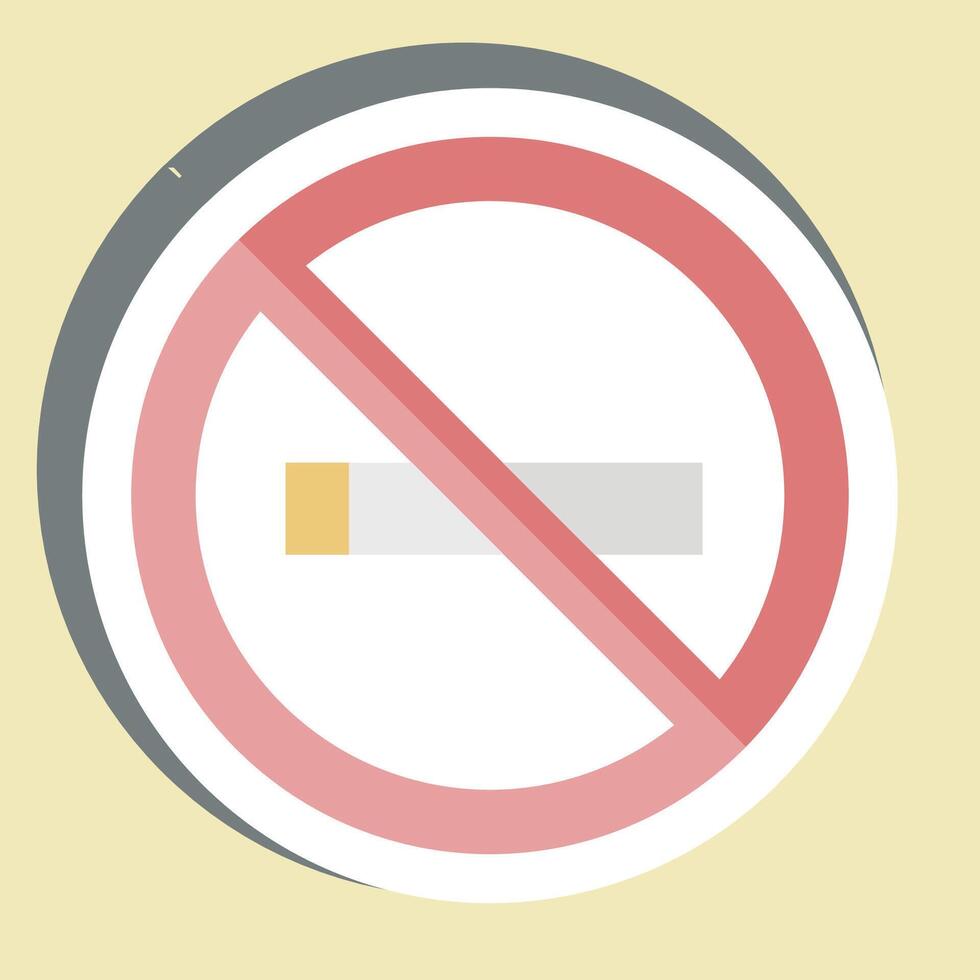 Sticker No Smoking. related to Cinema symbol. simple design illustration vector