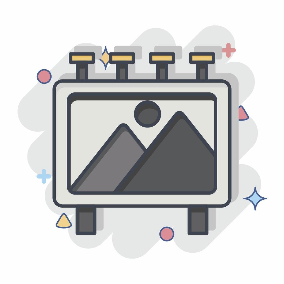 Icon File Poster. related to Cinema symbol. comic style. simple design illustration vector