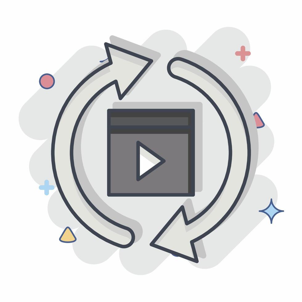 Icon Movie Procces. related to Cinema symbol. comic style. simple design illustration vector