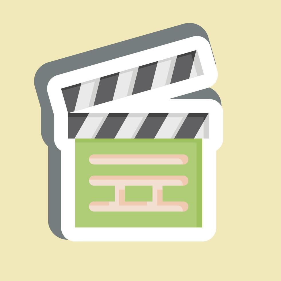 Sticker Clapper Board. related to Cinema symbol. simple design illustration vector