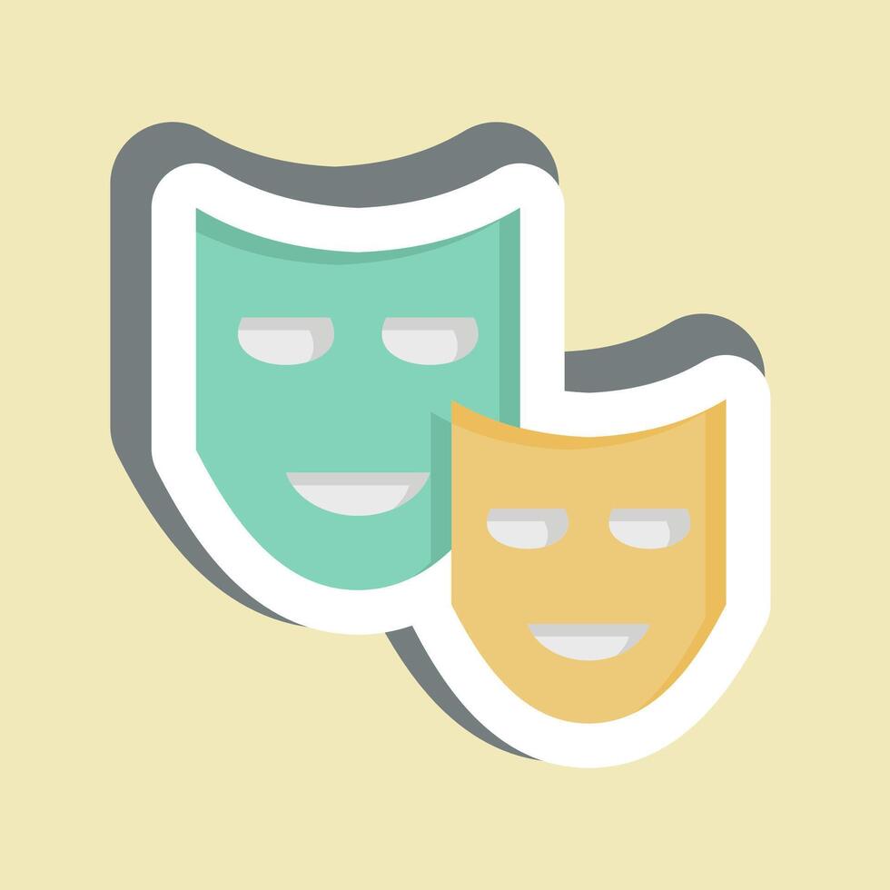 Sticker Drama. related to Cinema symbol. simple design illustration vector