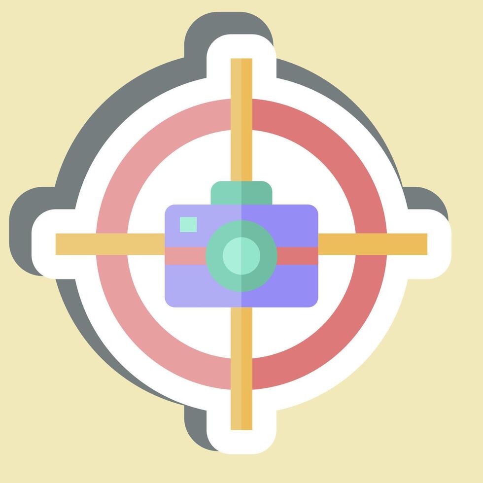 Sticker Focus Camera. related to Cinema symbol. simple design illustration vector