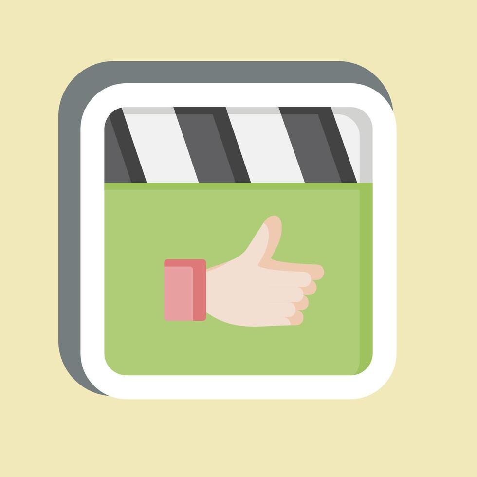 Sticker Best Movie. related to Cinema symbol. simple design illustration vector