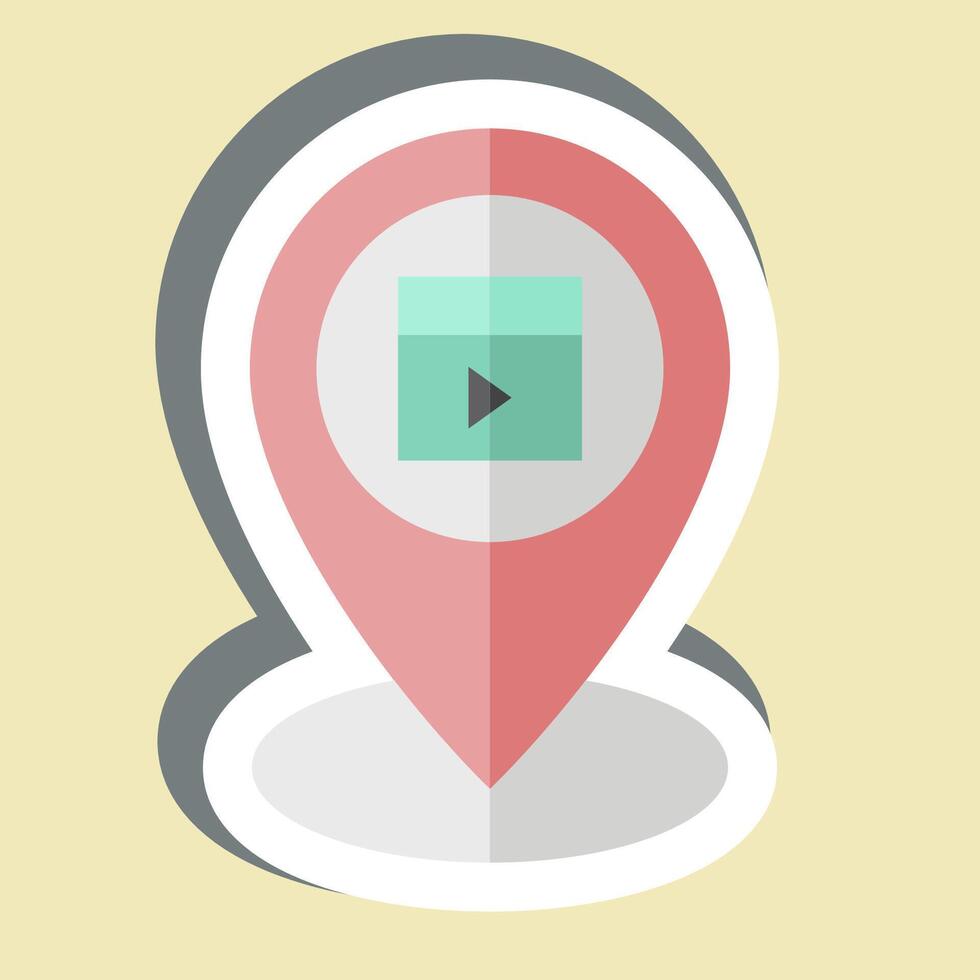 Sticker Location. related to Cinema symbol. simple design illustration vector