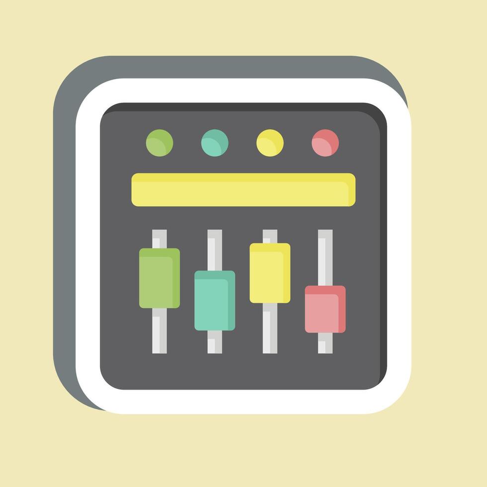 Sticker Equalizer. related to Cinema symbol. simple design illustration vector