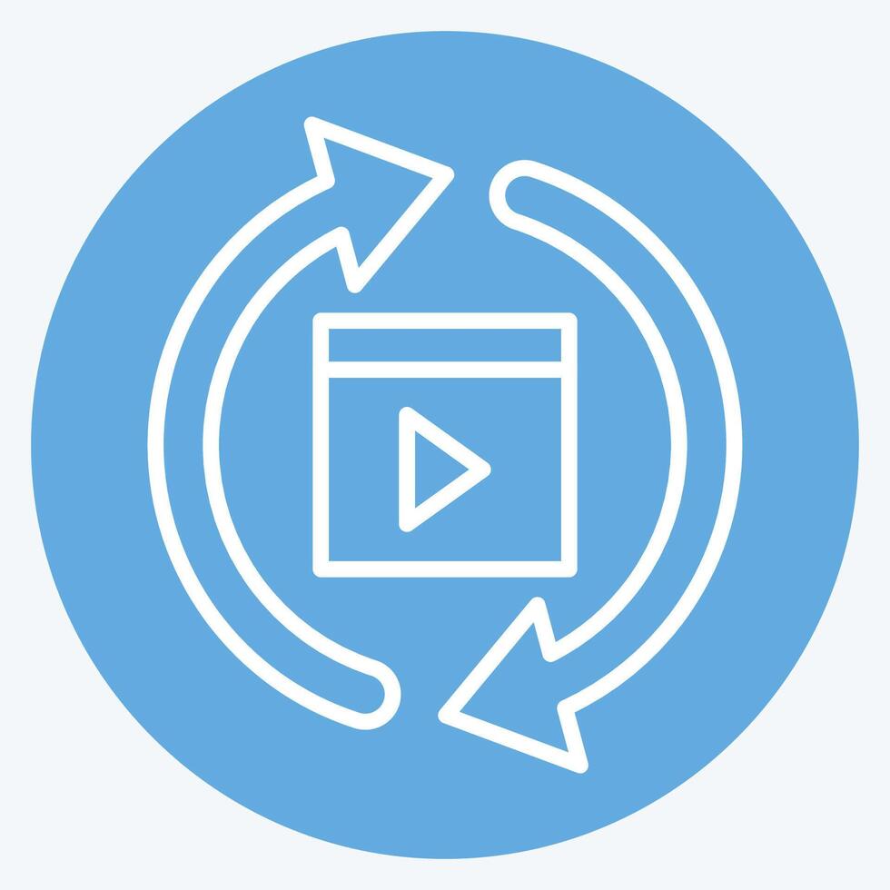 Icon Movie Procces. related to Cinema symbol. blue eyes style. simple design illustration vector