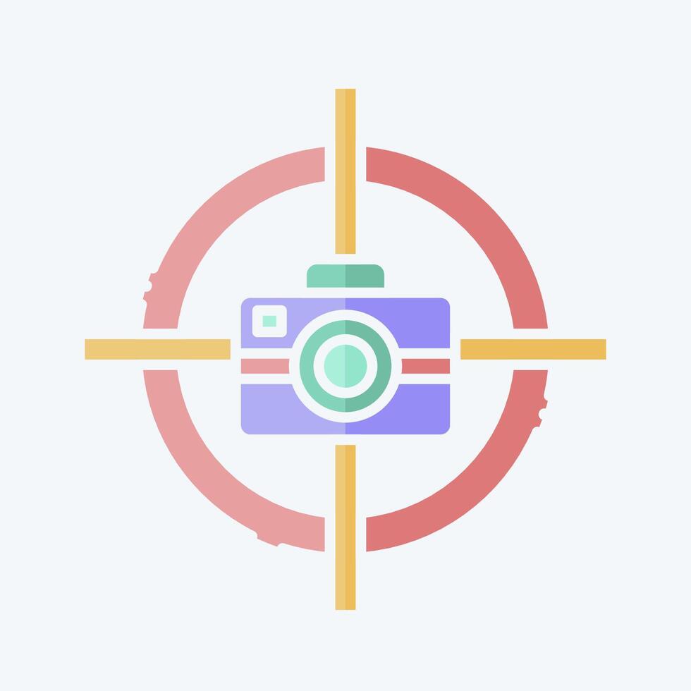 Icon Focus Camera. related to Cinema symbol. doodle style. simple design illustration vector
