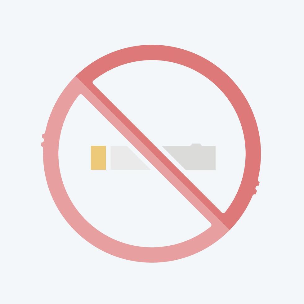 Icon No Smoking. related to Cinema symbol. doodle style. simple design illustration vector