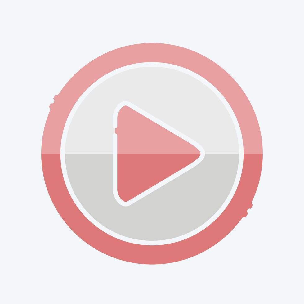 Icon Play Button. related to Cinema symbol. doodle style. simple design illustration vector
