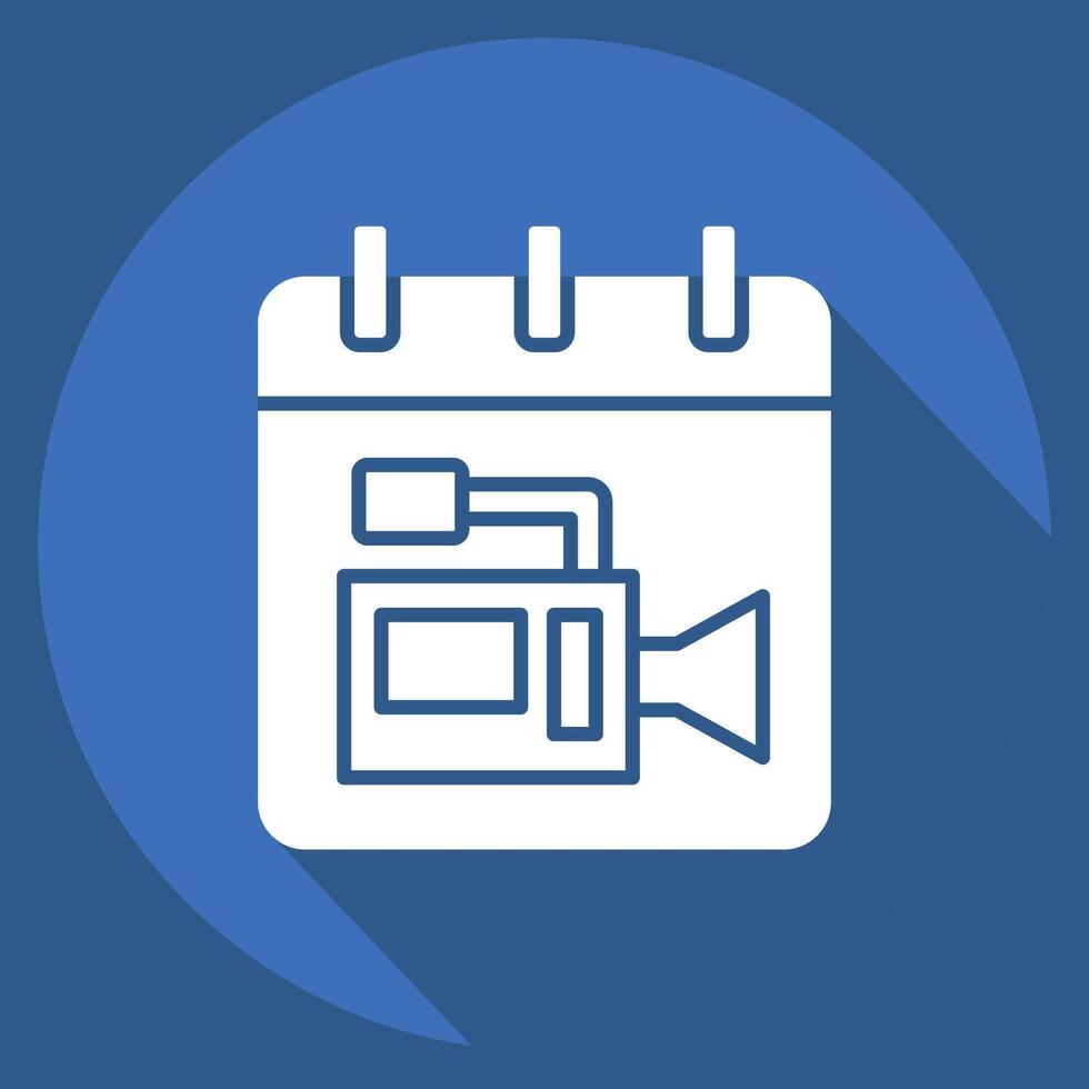 Icon Movie Release Date. related to Cinema symbol. long shadow style. simple design illustration vector