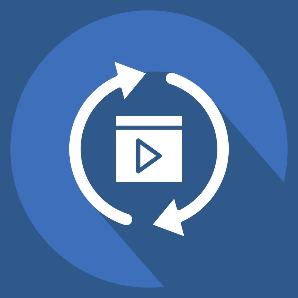 Icon Movie Procces. related to Cinema symbol. long shadow style. simple design illustration vector