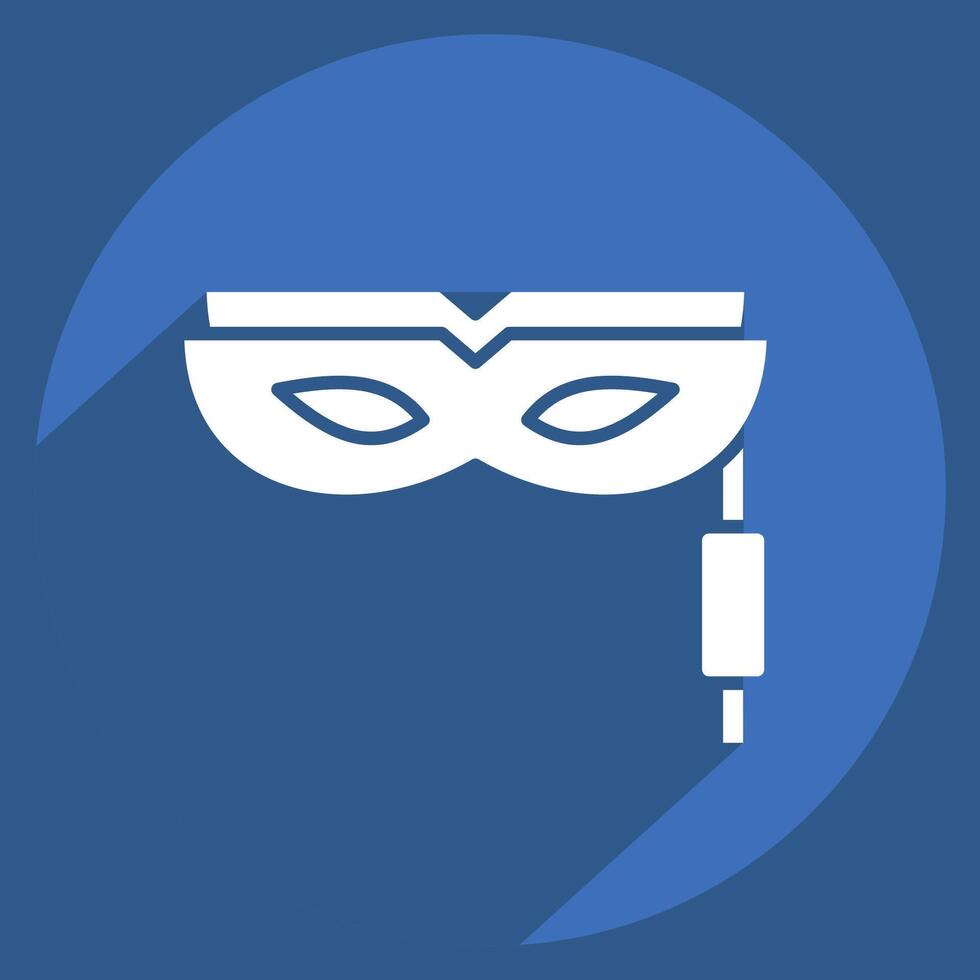 Icon Mask. related to Cinema symbol. long shadow style. simple design illustration vector