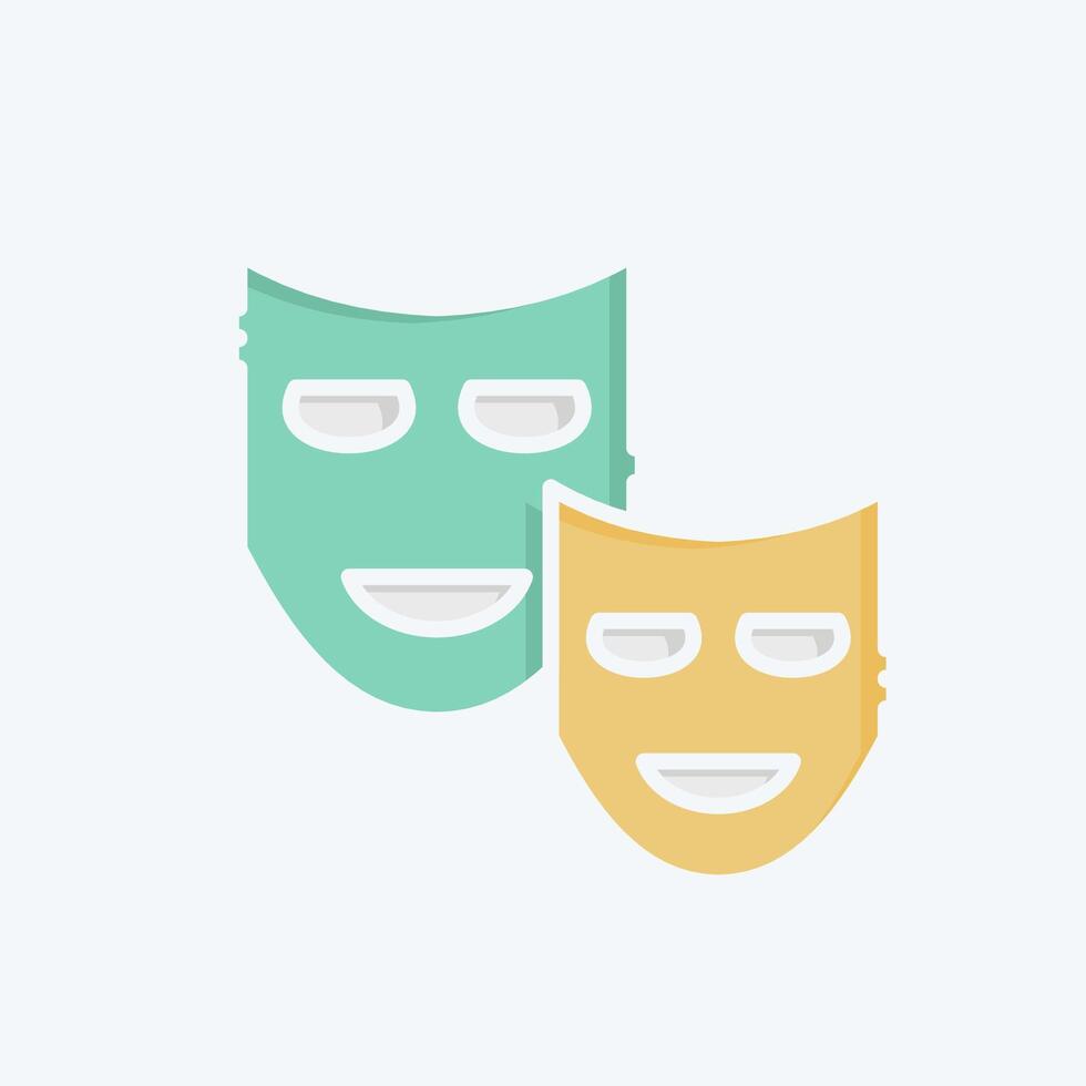 Icon Drama. related to Cinema symbol. doodle style. simple design illustration vector