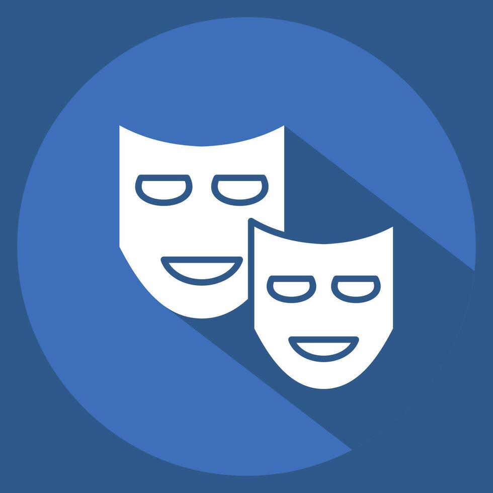 Icon Drama. related to Cinema symbol. long shadow style. simple design illustration vector