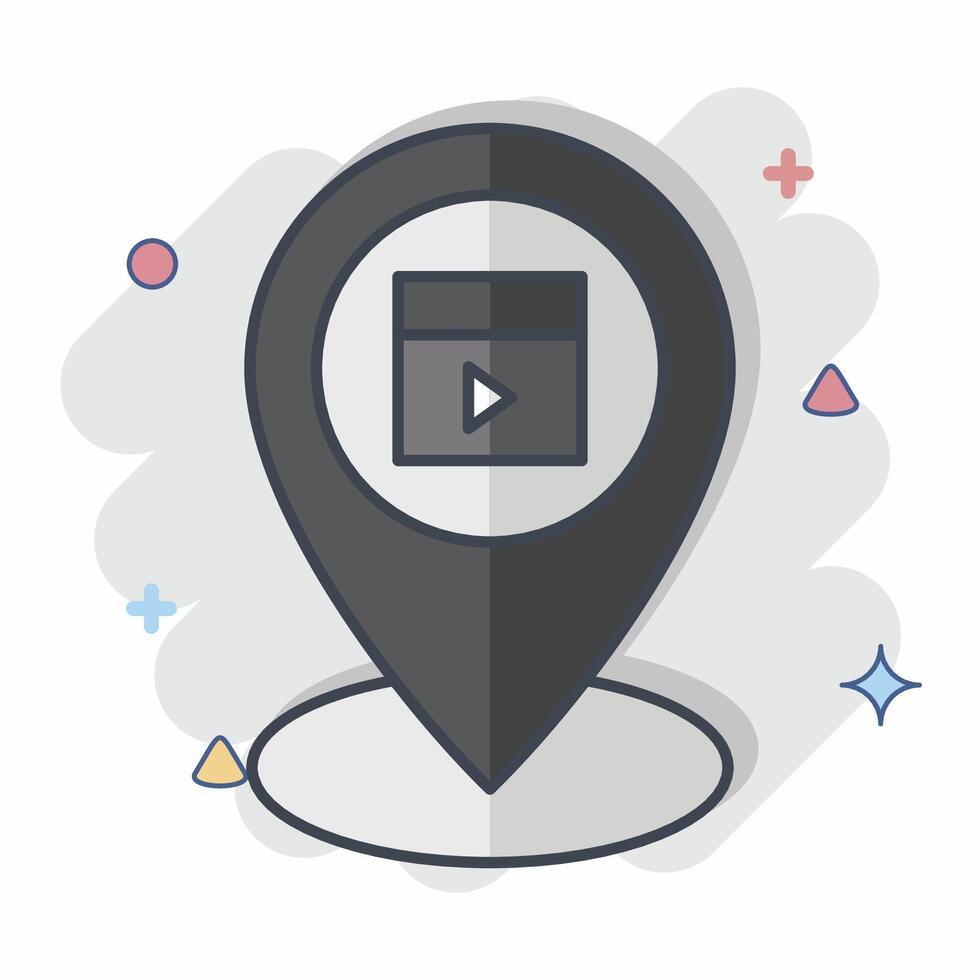 Icon Location. related to Cinema symbol. comic style. simple design illustration vector