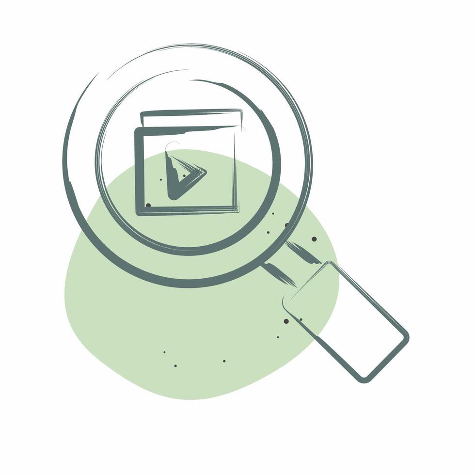 Icon Movie Search. related to Cinema symbol. Color Spot Style. simple design illustration vector