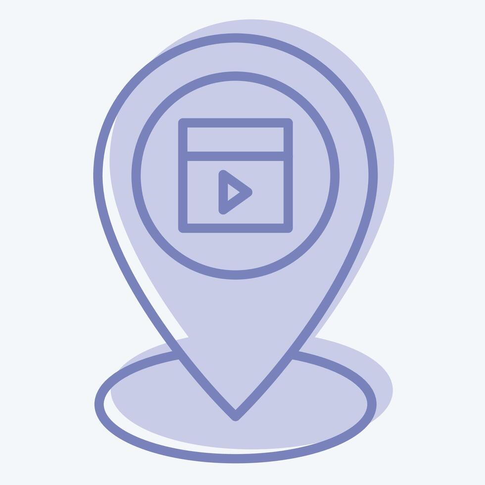 Icon Location. related to Cinema symbol. two tone style. simple design illustration vector