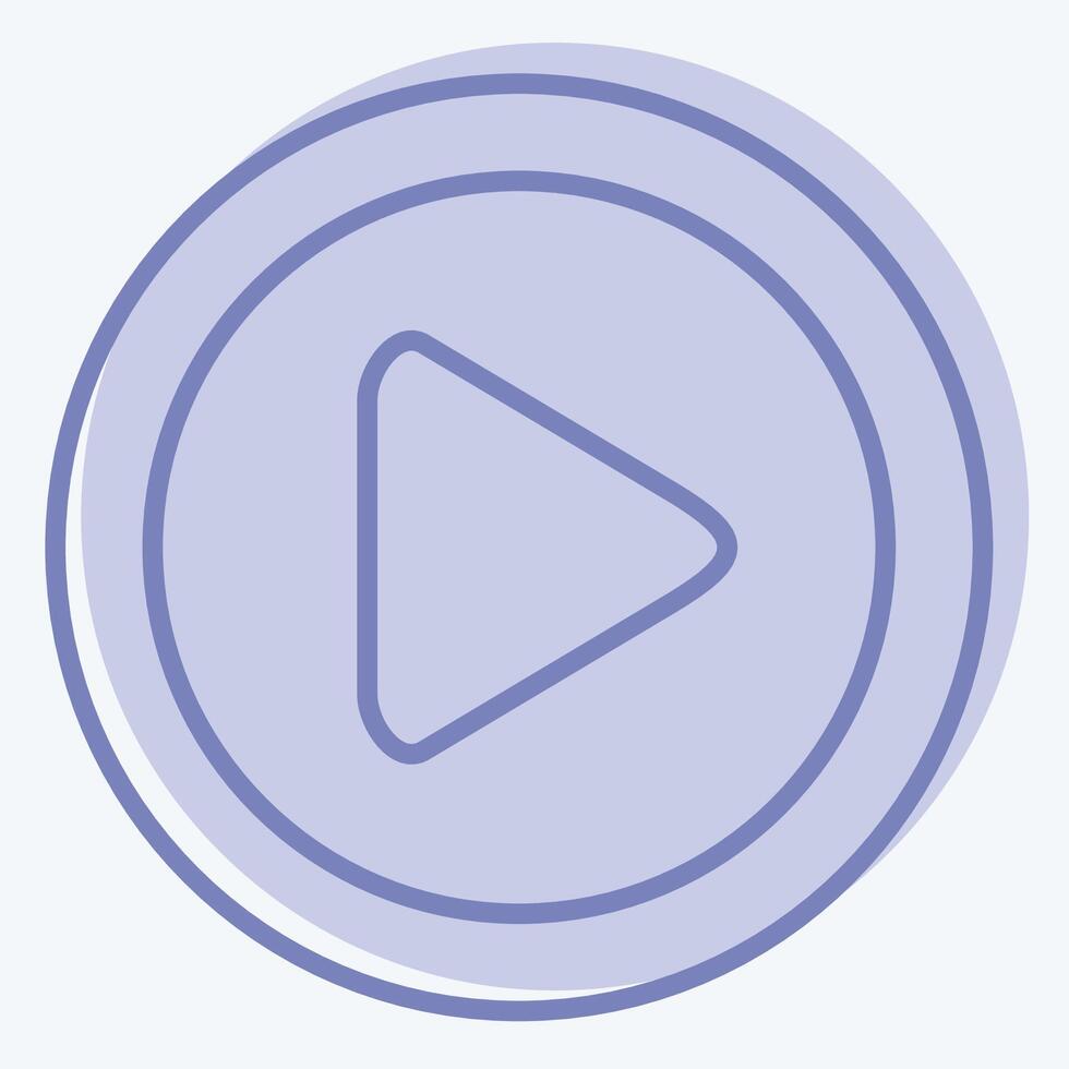 Icon Play Button. related to Cinema symbol. two tone style. simple design illustration vector