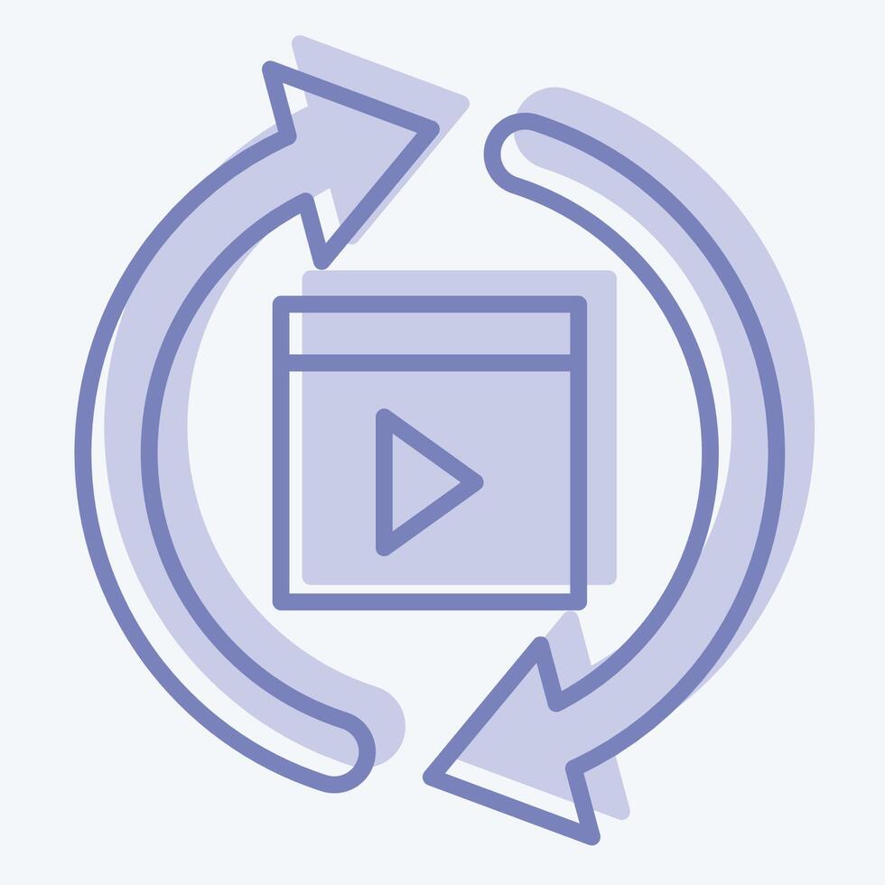 Icon Movie Procces. related to Cinema symbol. two tone style. simple design illustration vector
