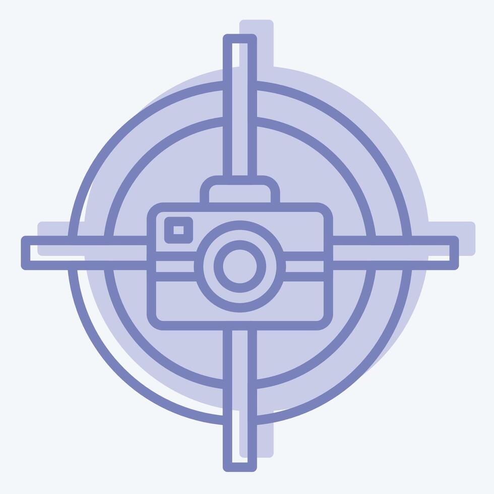 Icon Focus Camera. related to Cinema symbol. two tone style. simple design illustration vector