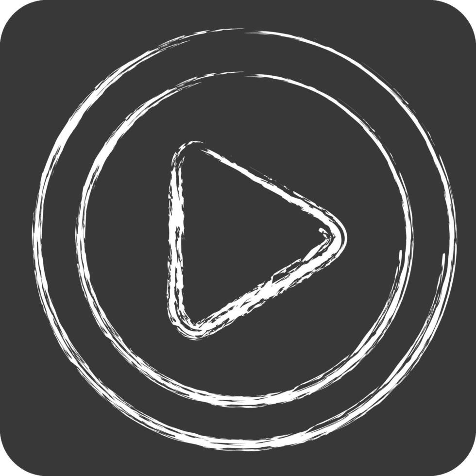 Icon Play Button. related to Cinema symbol. chalk Style. simple design illustration vector