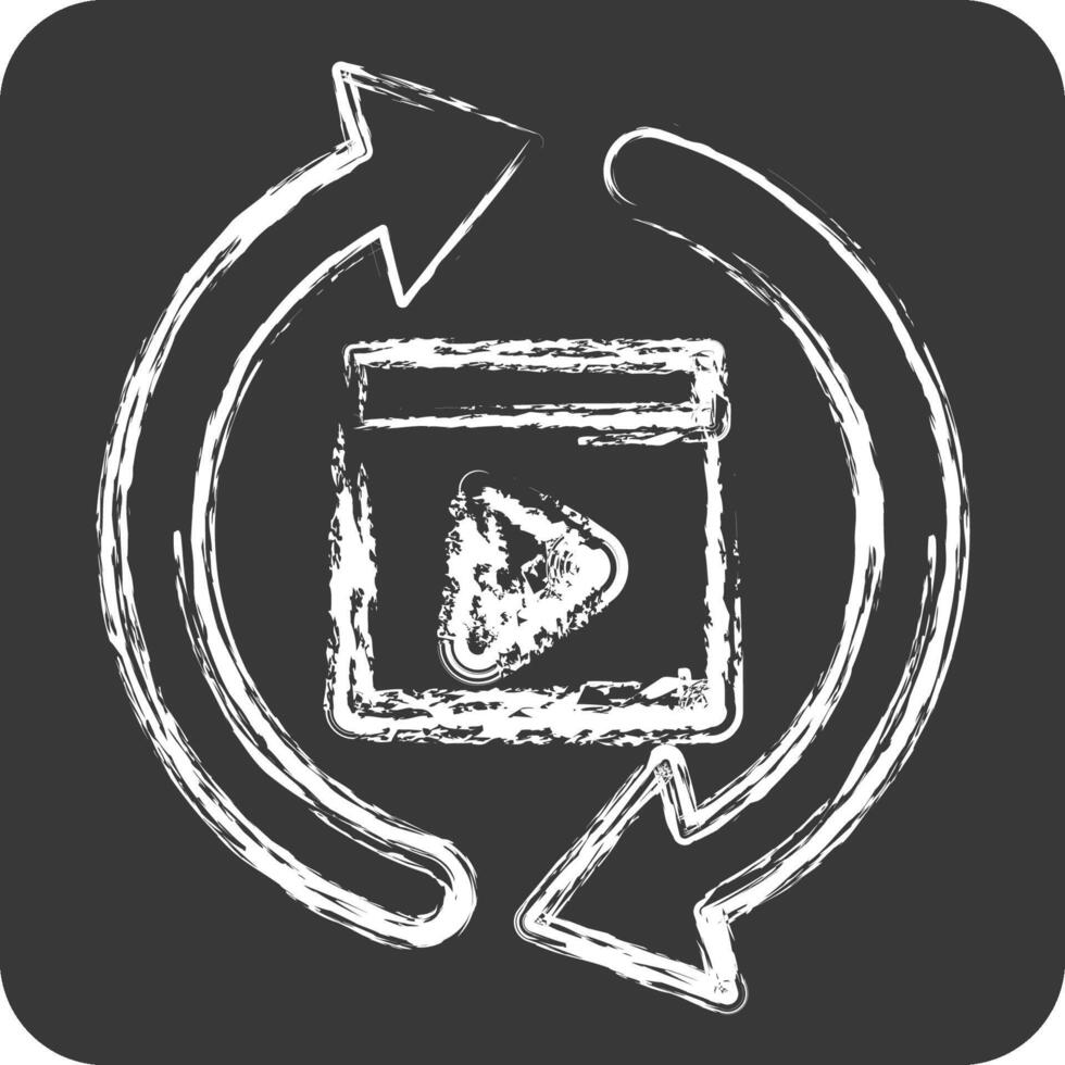 Icon Movie Procces. related to Cinema symbol. chalk Style. simple design illustration vector