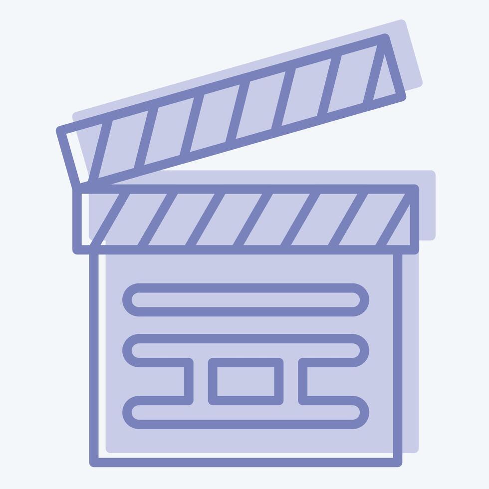 Icon Clapper Board. related to Cinema symbol. two tone style. simple design illustration vector