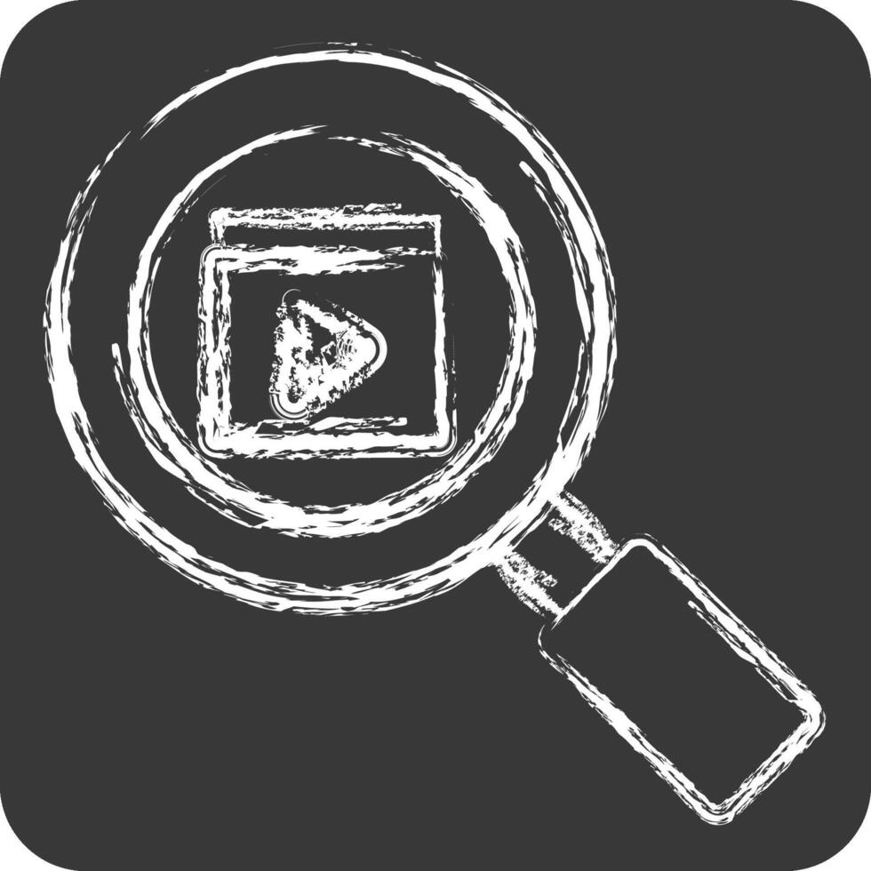 Icon Movie Search. related to Cinema symbol. chalk Style. simple design illustration vector