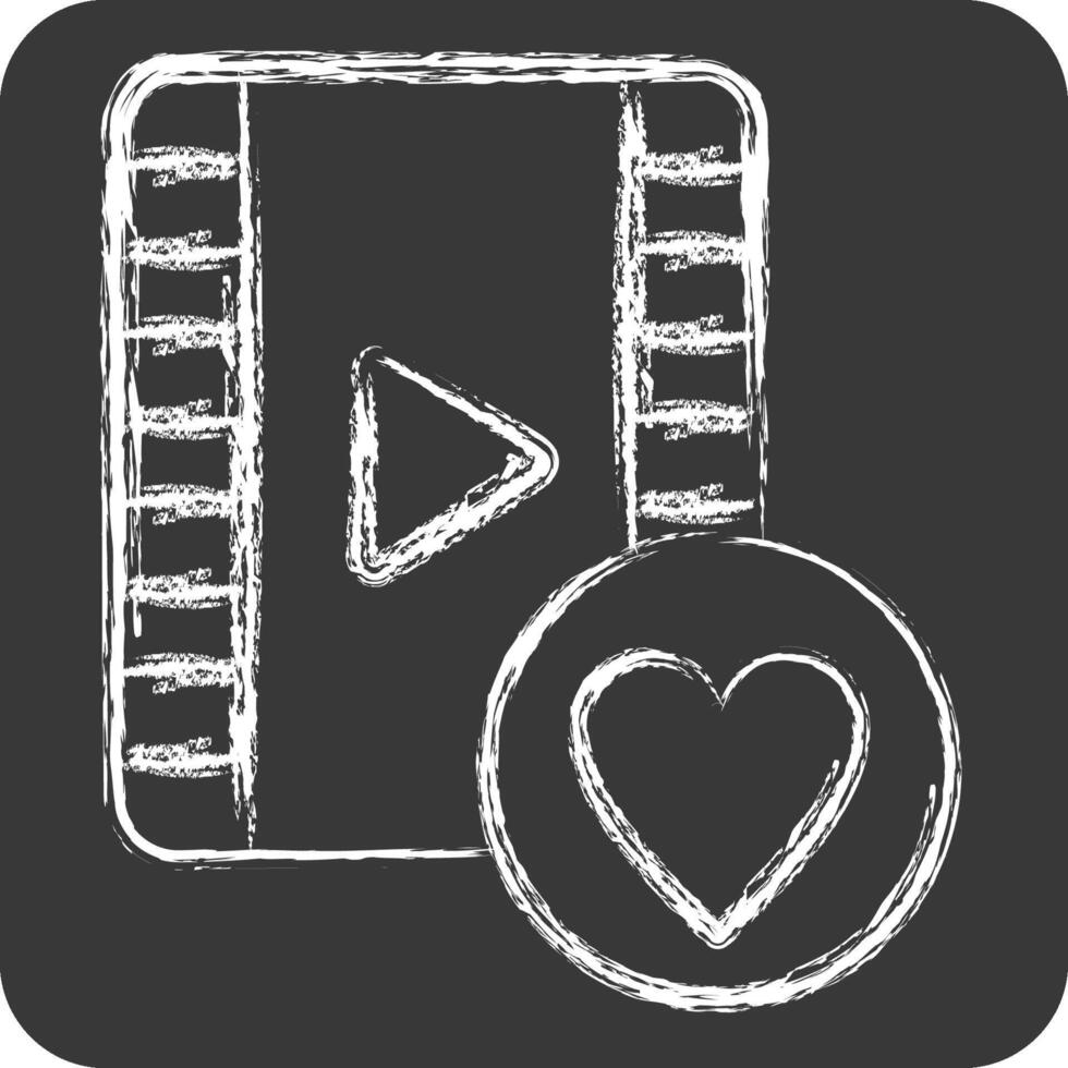 Icon Favourite Movie. related to Cinema symbol. chalk Style. simple design illustration vector