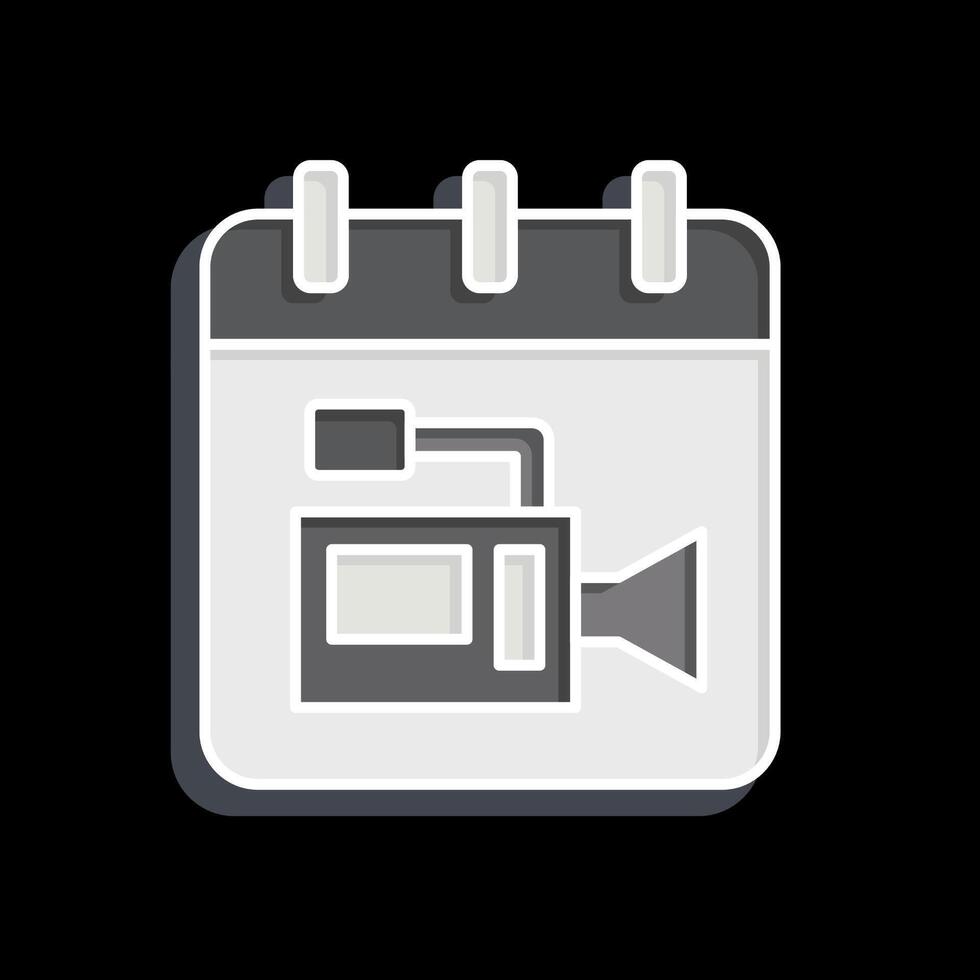 Icon Movie Release Date. related to Cinema symbol. glossy style. simple design illustration vector