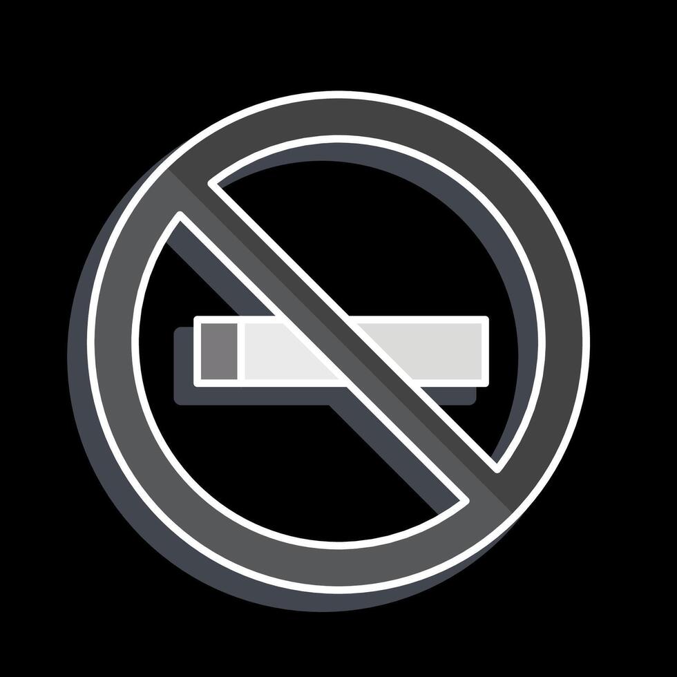 Icon No Smoking. related to Cinema symbol. glossy style. simple design illustration vector