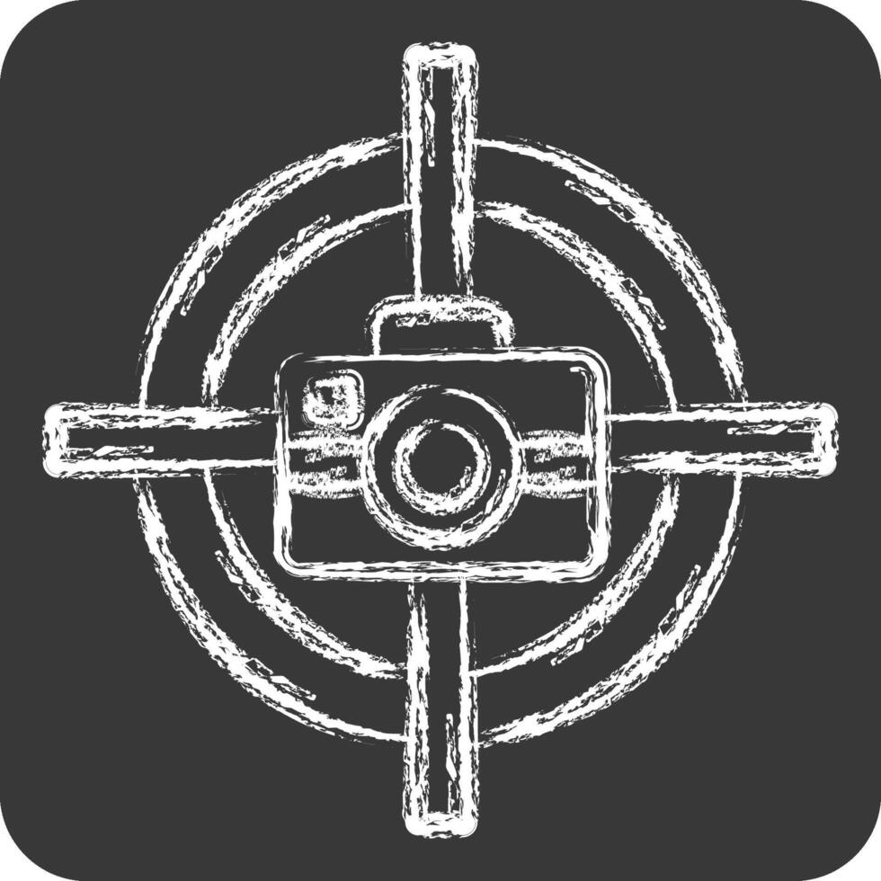 Icon Focus Camera. related to Cinema symbol. chalk Style. simple design illustration vector