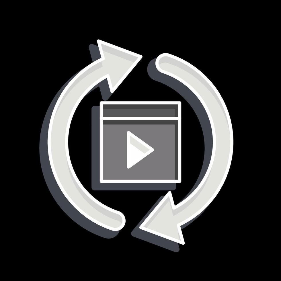 Icon Movie Procces. related to Cinema symbol. glossy style. simple design illustration vector