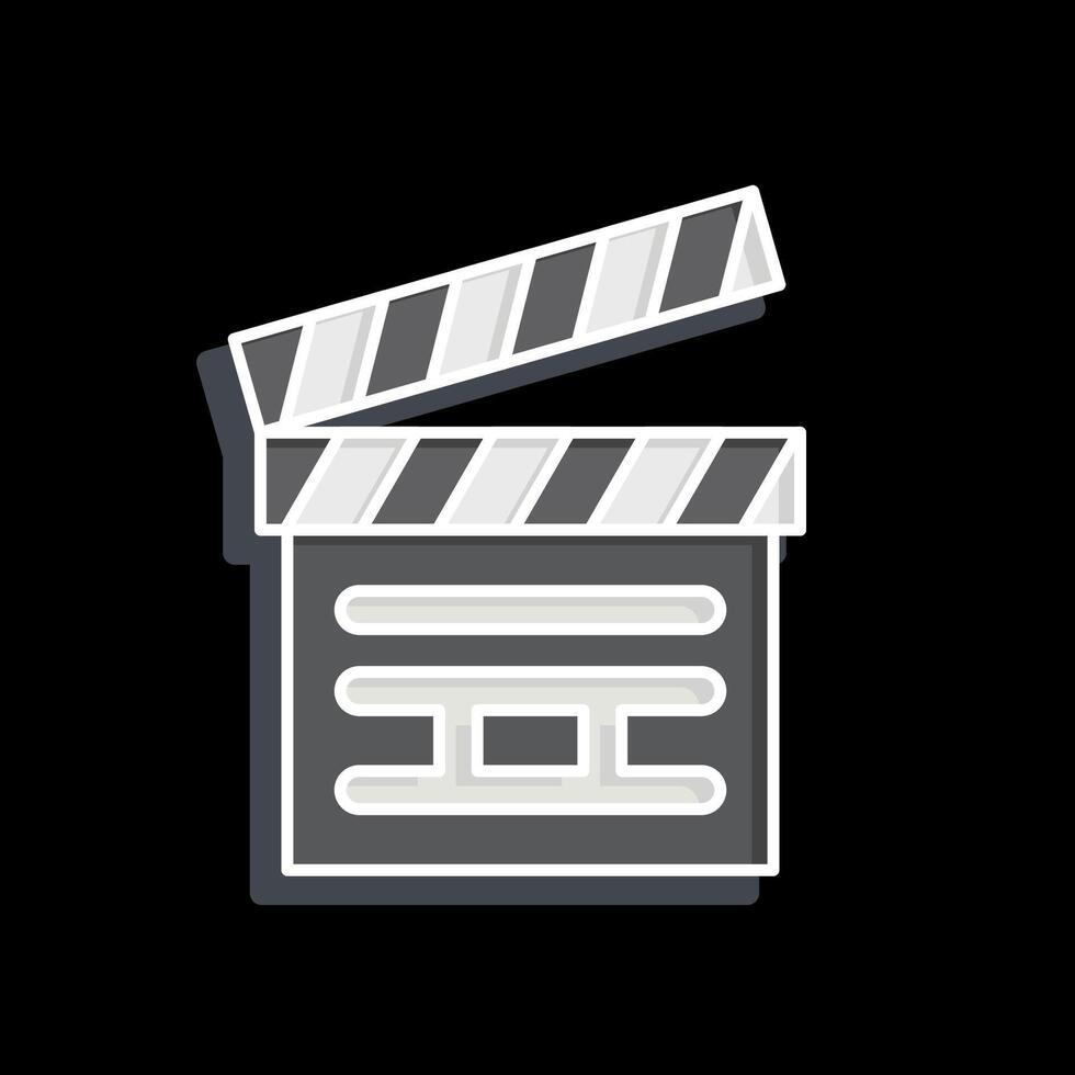 Icon Clapper Board. related to Cinema symbol. glossy style. simple design illustration vector