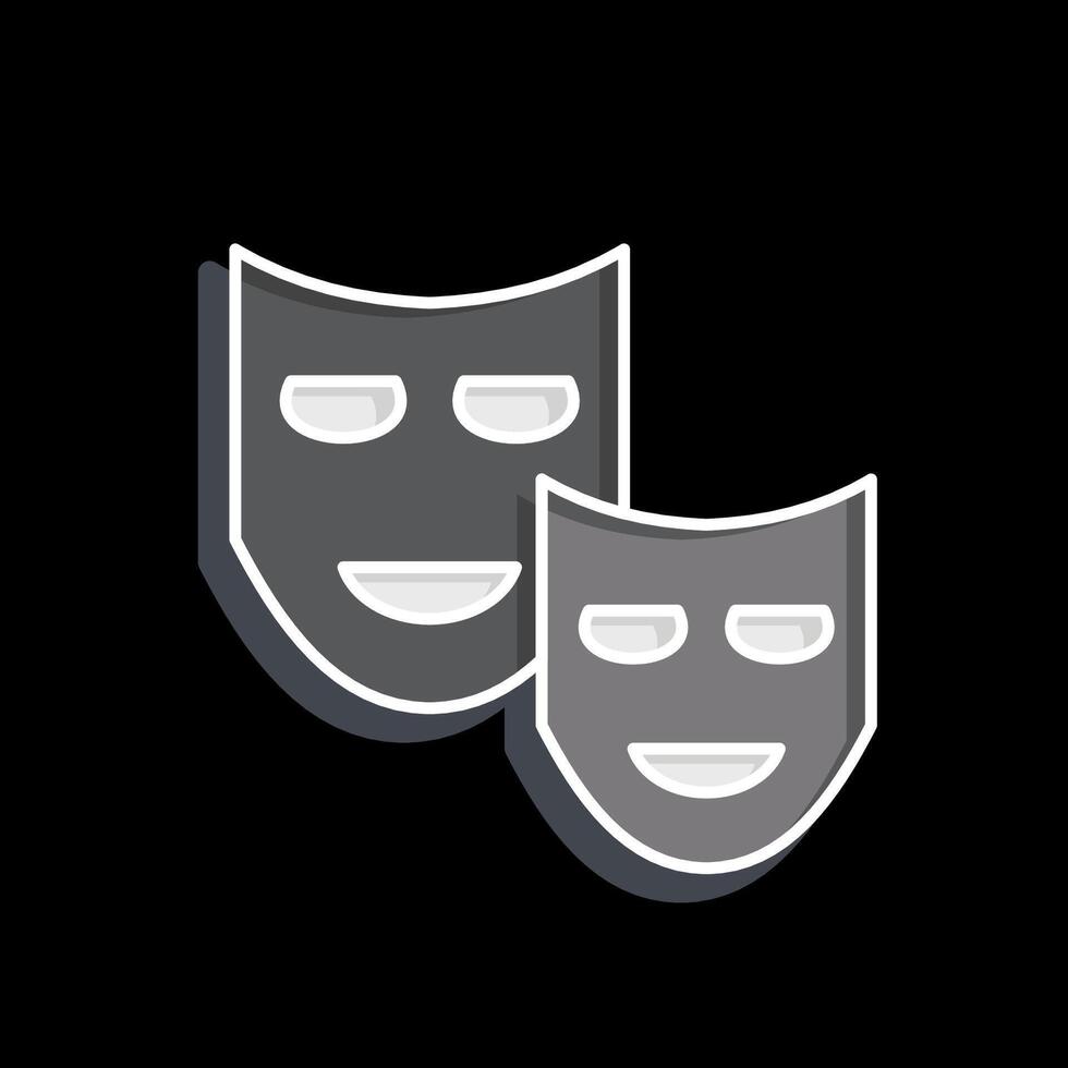 Icon Drama. related to Cinema symbol. glossy style. simple design illustration vector