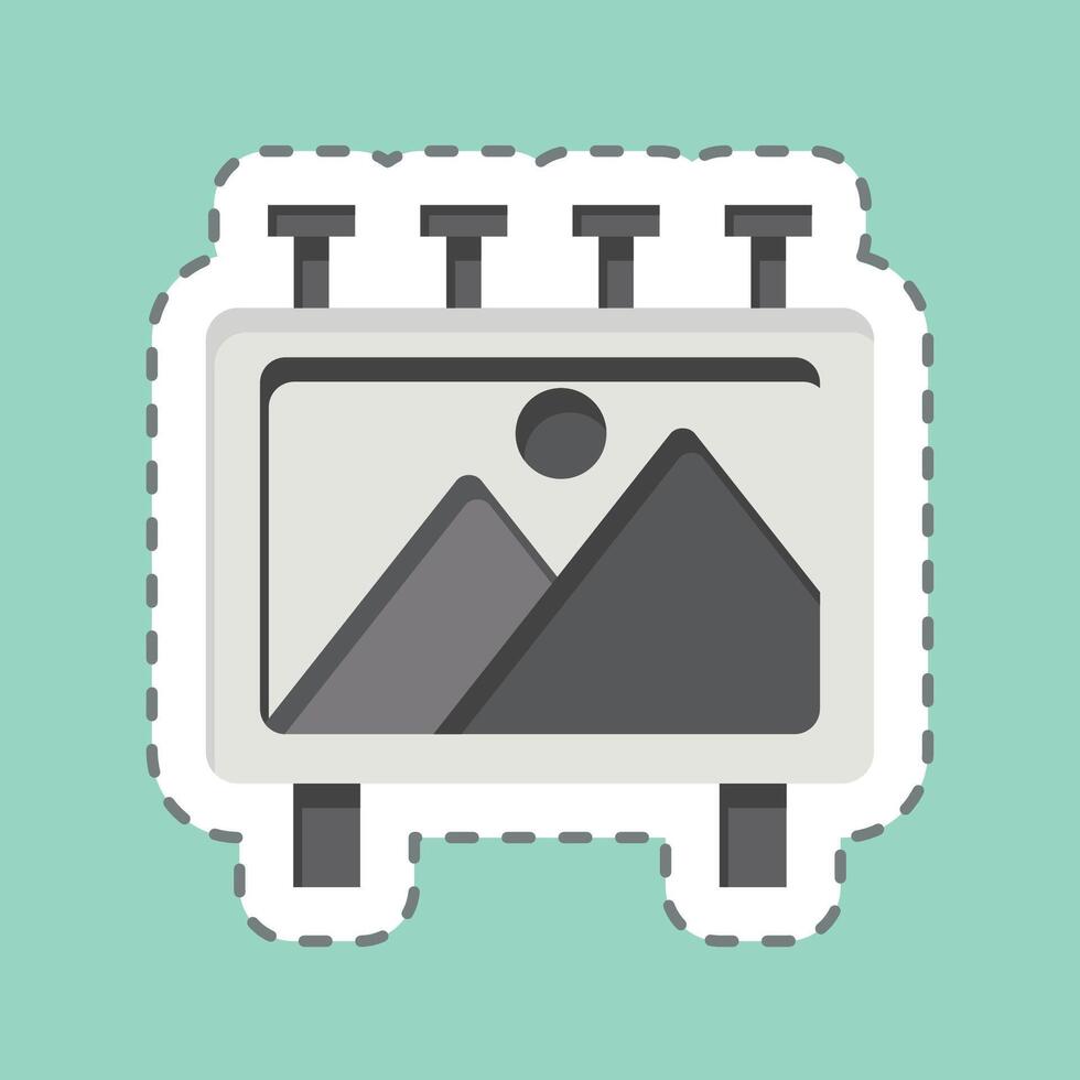 Sticker line cut File Poster. related to Cinema symbol. simple design illustration vector
