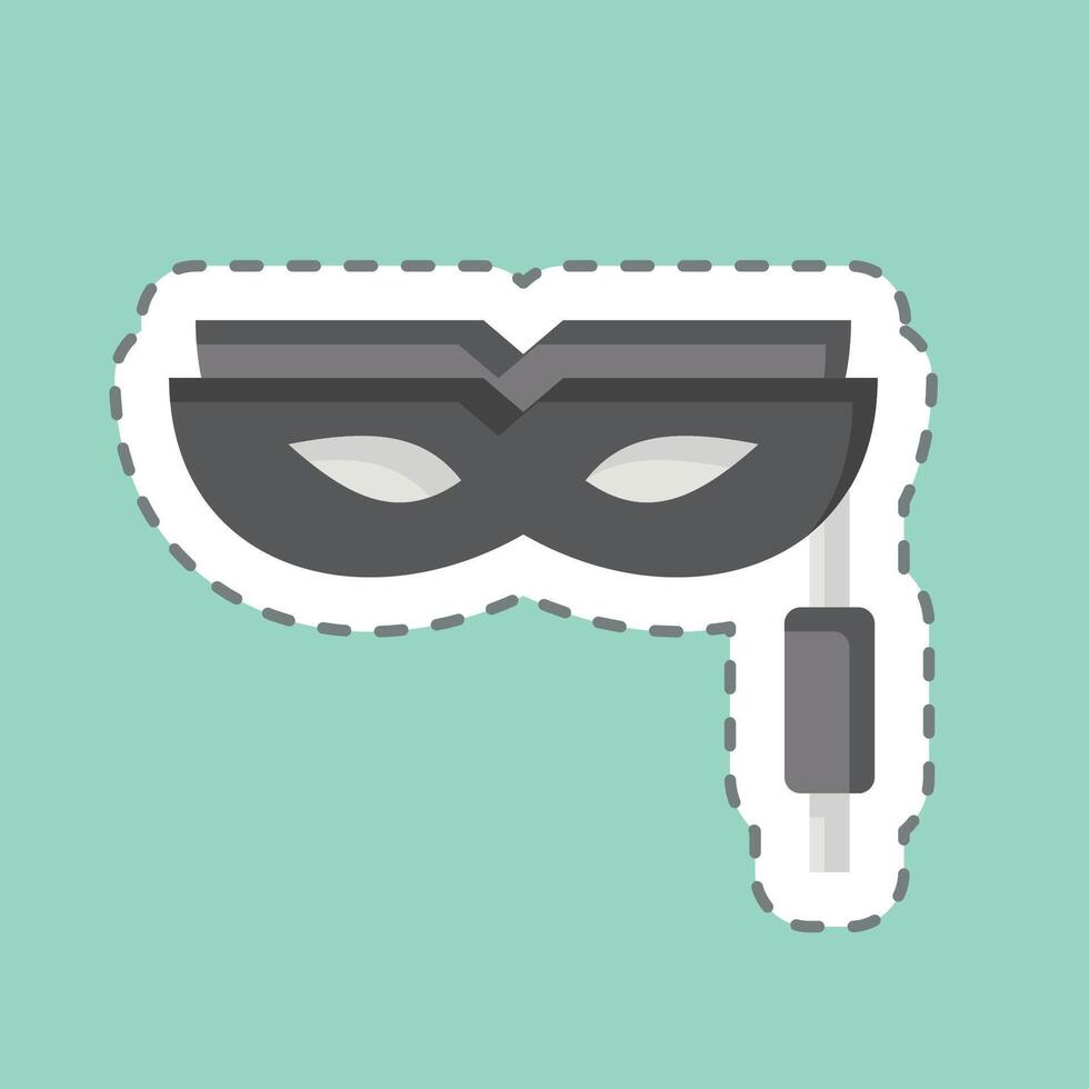 Sticker line cut Mask. related to Cinema symbol. simple design illustration vector