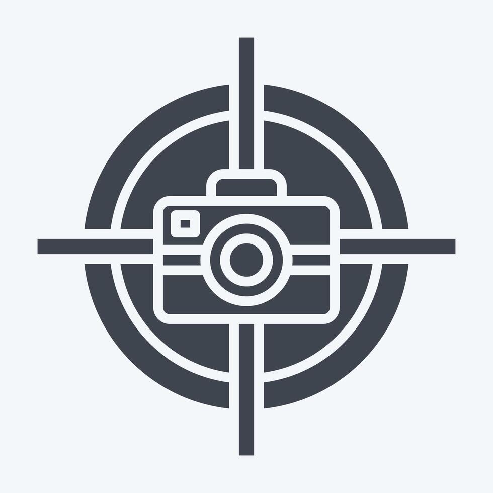 Icon Focus Camera. related to Cinema symbol. glyph style. simple design illustration vector