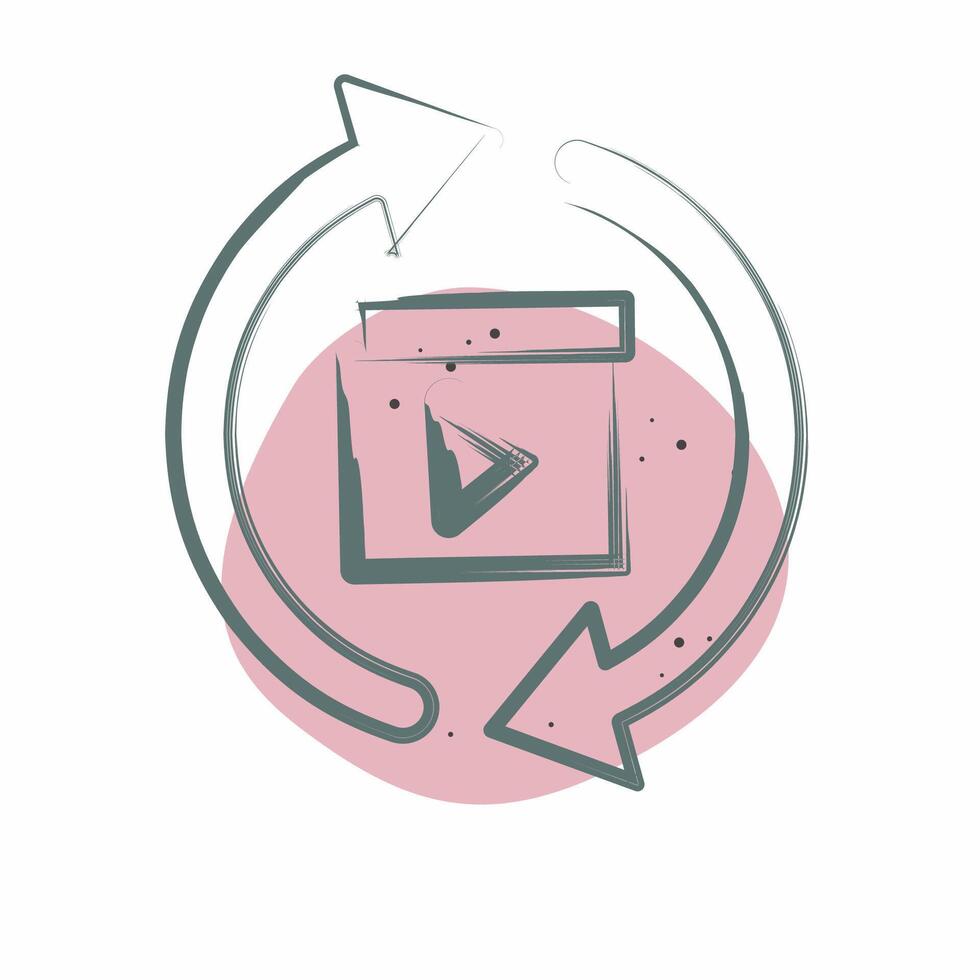 Icon Movie Procces. related to Cinema symbol. Color Spot Style. simple design illustration vector