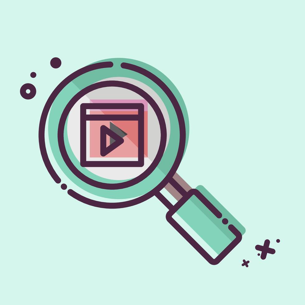 Icon Movie Search. related to Cinema symbol. MBE style. simple design illustration vector