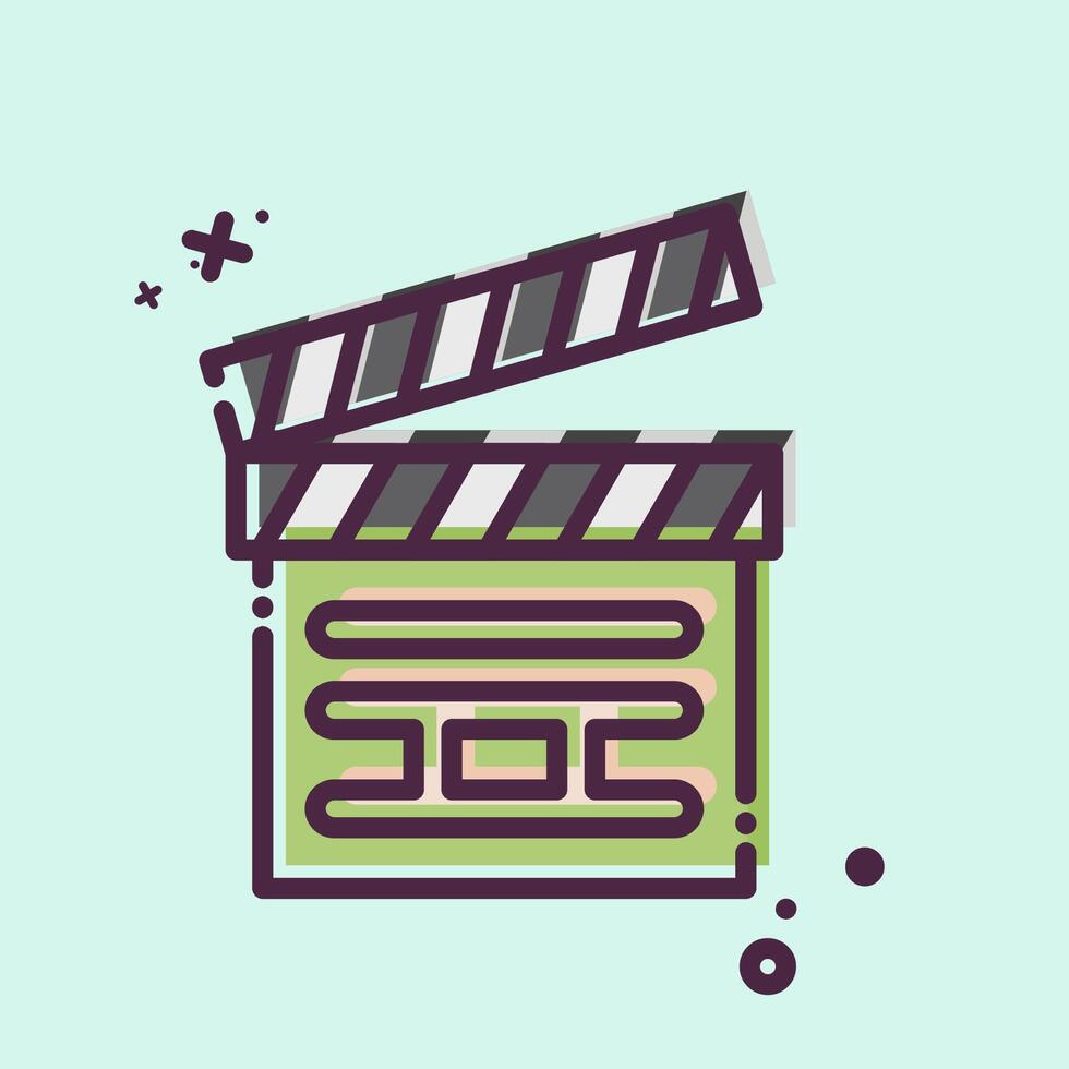 Icon Clapper Board. related to Cinema symbol. MBE style. simple design illustration vector