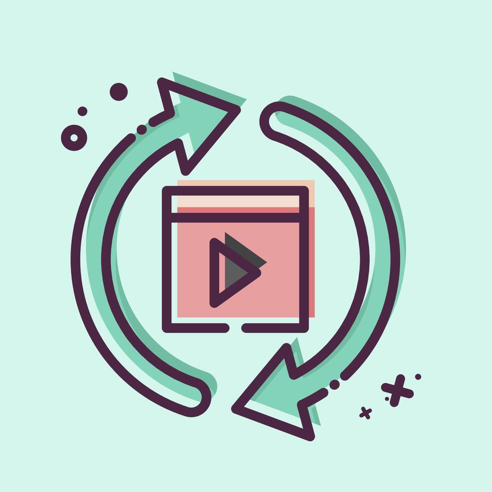 Icon Movie Procces. related to Cinema symbol. MBE style. simple design illustration vector