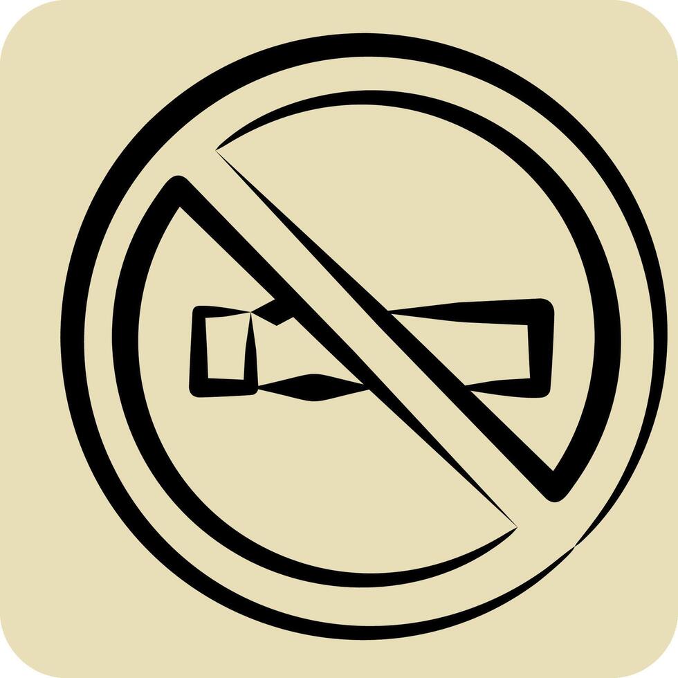 Icon No Smoking. related to Cinema symbol. hand drawn style. simple design illustration vector
