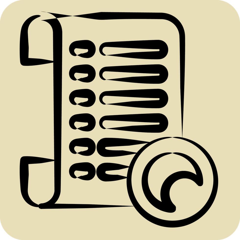 Icon Lens. related to Cinema symbol. hand drawn style. simple design illustration vector