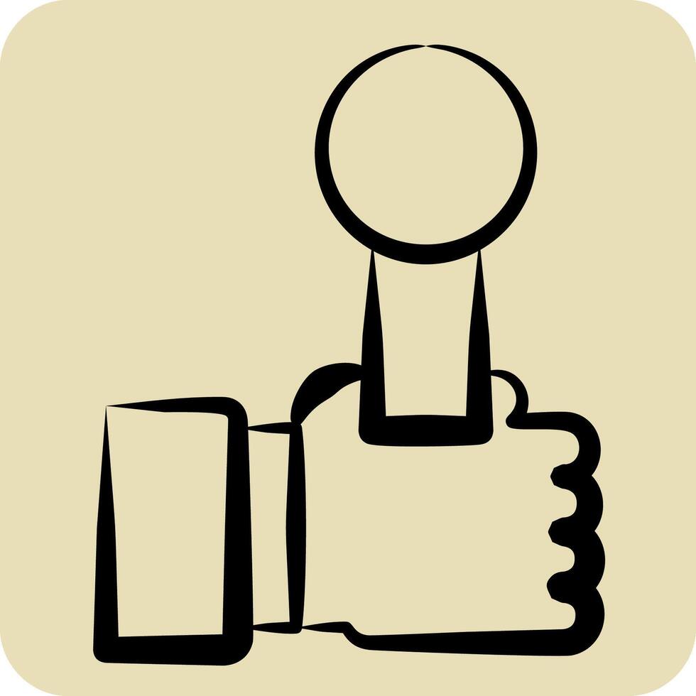 Icon Interview. related to Cinema symbol. hand drawn style. simple design illustration vector