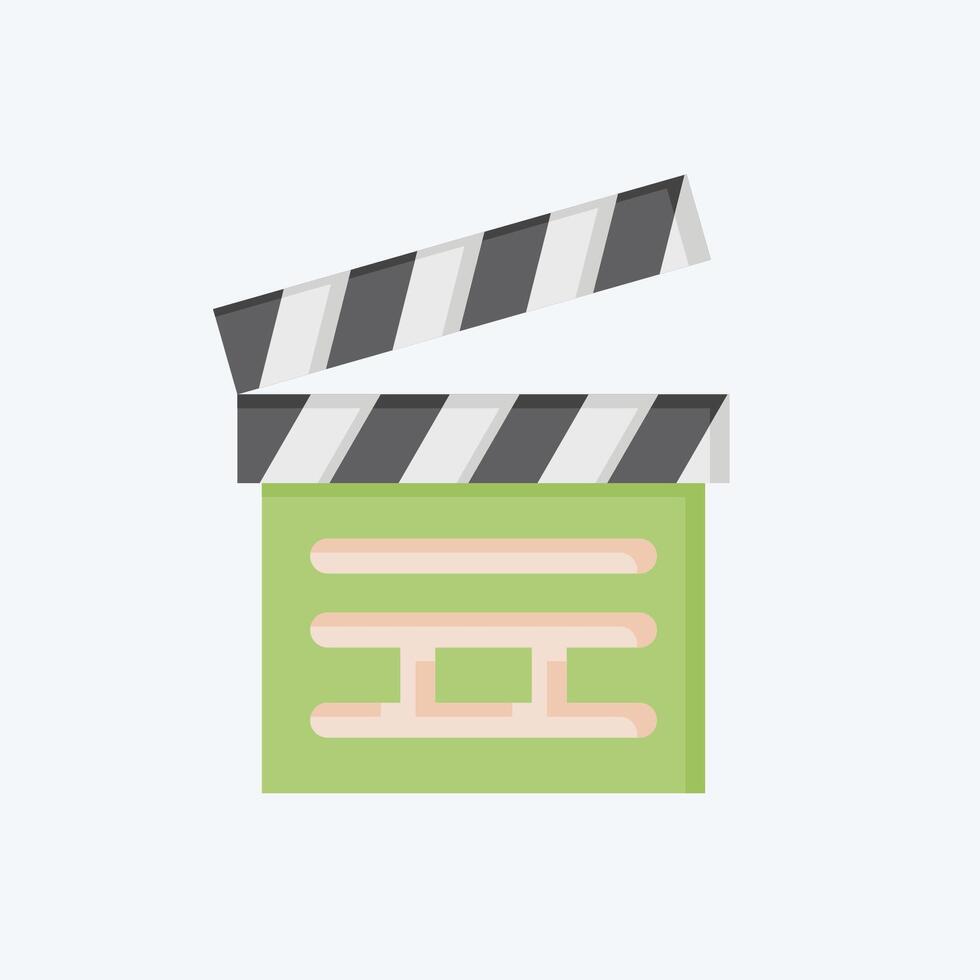 Icon Clapper Board. related to Cinema symbol. flat style. simple design illustration vector