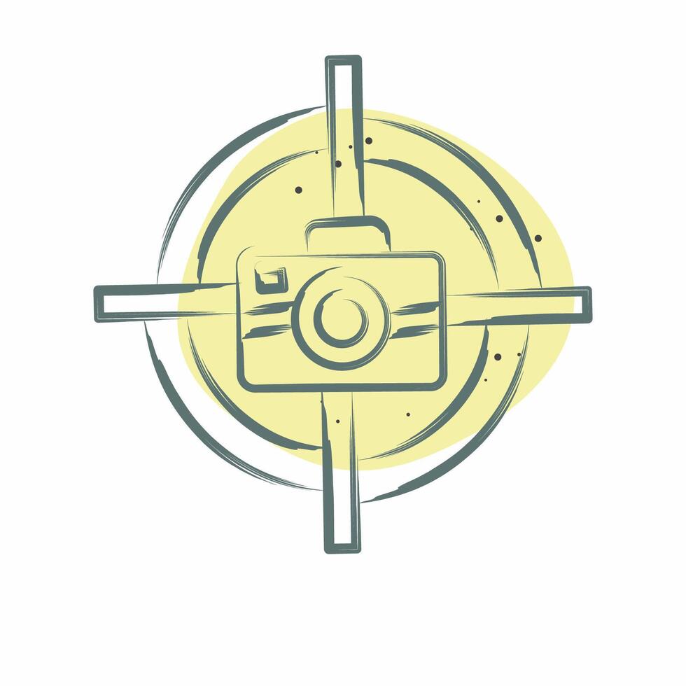 Icon Focus Camera. related to Cinema symbol. Color Spot Style. simple design illustration vector