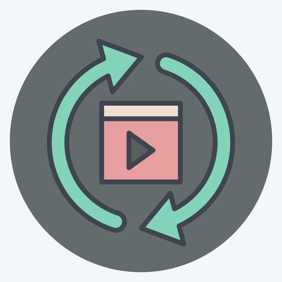 Icon Movie Procces. related to Cinema symbol. color mate style. simple design illustration vector
